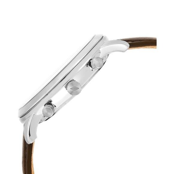 Men's Chronograph Watch with Stainless Steel Bracelet or Genuine Leather Band - Picture 2 of 7